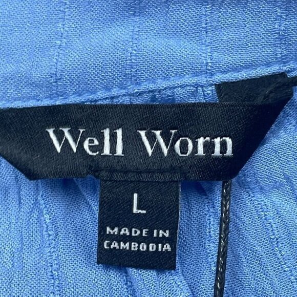 Well Worn Womens Light Blue V-Neck Short Sleeve Top Size L d0621 - Picture 2 of 8